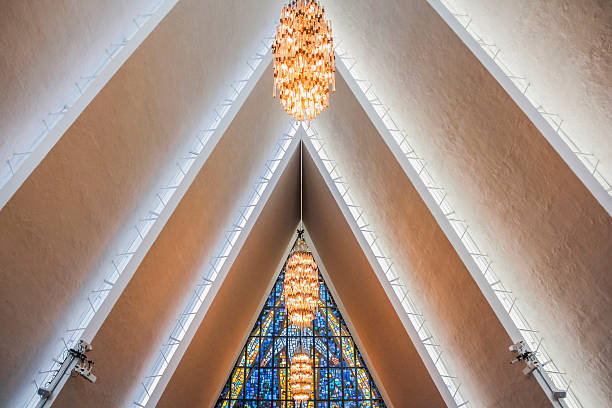Ceiling inside Arctic Cathedral stock photo