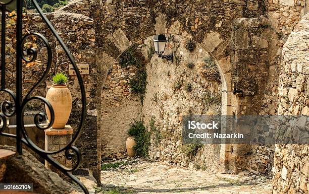 Medieval Stone Arch In Biot France Stock Photo - Download Image Now - 2015, Biot, France