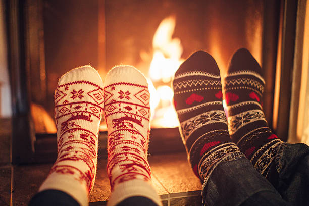 istock Couple at cozy winter vacation. 501652414