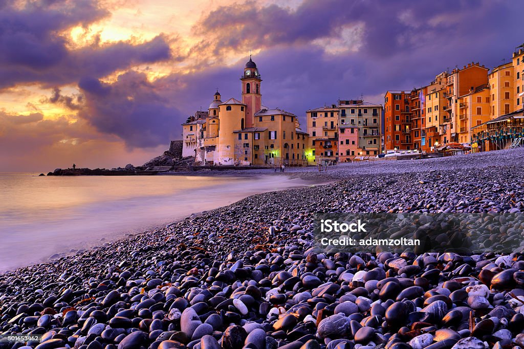 Camogli in sunset, Italy Camogli, Italy. Camogli Stock Photo