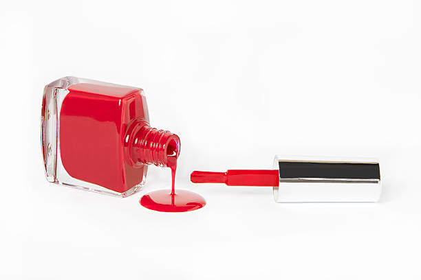 istock red open nail polish bottle on white background 501653920