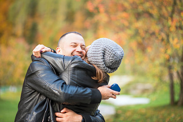 istock Autumn outdoor wedding proposal engagement 501655184