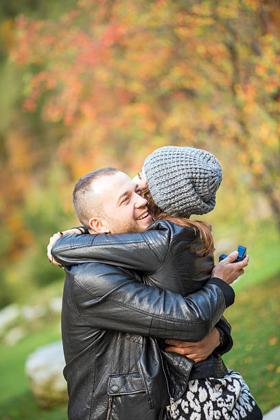 istock Autumn outdoor wedding proposal engagement 501655368