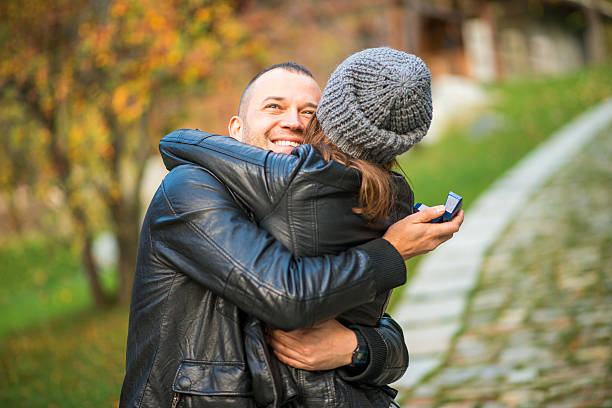 istock Autumn outdoor wedding proposal engagement 501655542