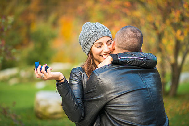 istock Autumn outdoor wedding proposal engagement 501655764