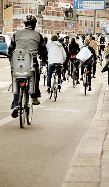 istock Diversified bicycle crowd in bike lane 501666063