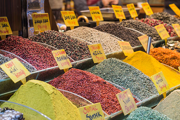 istock Colorful spices at spice bazaar in Istanbul, Turkey 501666084