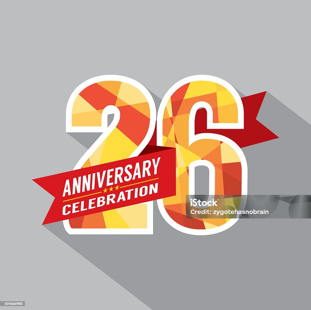 26 th-jährigen Jubiläums-Design - Lizenzfrei Jahrestag Vektorgrafik