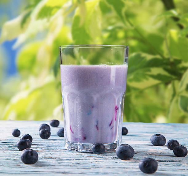 istock Fresh fruits milk on wood 501667811