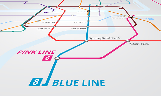 Blue Line Vouges Destination Blue Line Stock Illustration - Download Image Now ...