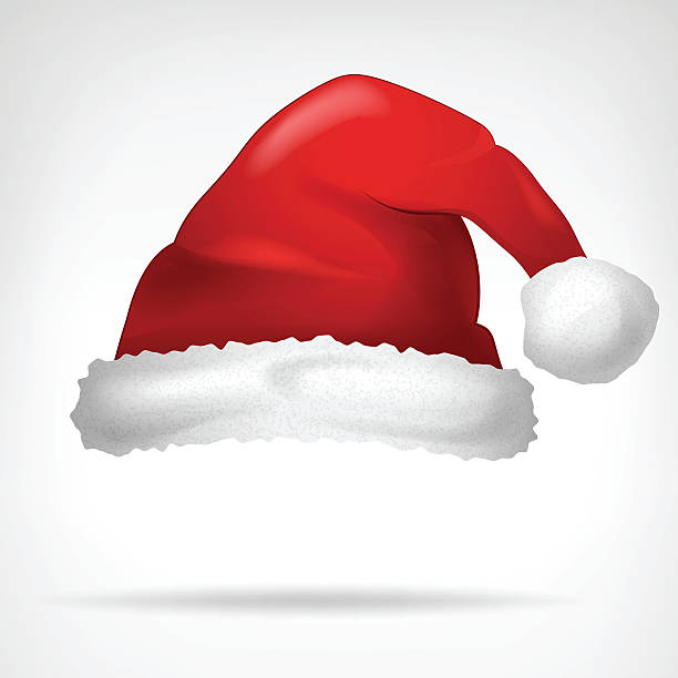 ilustraciones, imágenes clip art, dibujos animados e iconos de stock de rojo sombrero de santa aislado en blanco, vector - clip art holiday white background humor