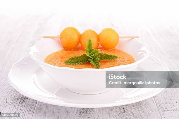 Melon Soup Gazpacho Stock Photo - Download Image Now - Gazpacho, Melon, Bowl