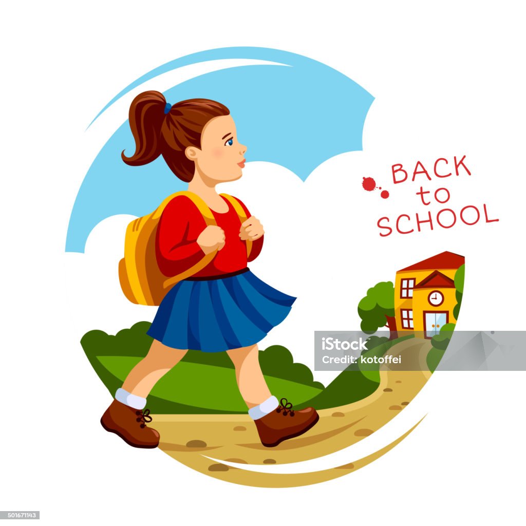 Girl Go To School Stock Illustration - Download Image Now - Child, Autumn, Bag - iStock Girl Go To School Stock Illustration - Download Image Now - Child, Autumn, Bag - iStock