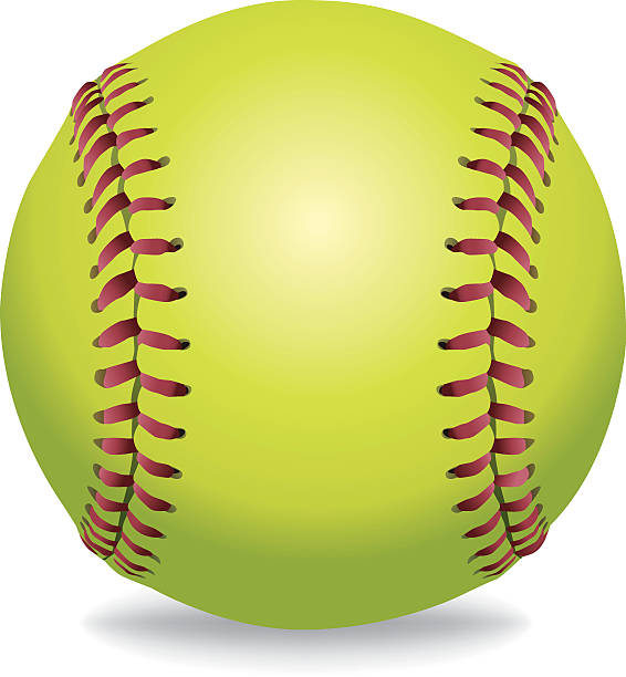 Vector Softball Isolated on White Illustration An illustration of a softball isolated on white. Vector EPS 10 contains transparencies and gradient mesh in the dropshadow. sports organization stock illustrations