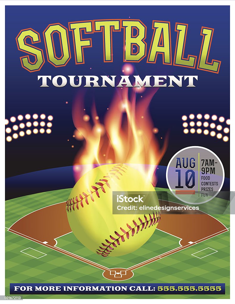 Tournoi de Softball Vector Illustration - clipart vectoriel de Balle de softball libre de droits
