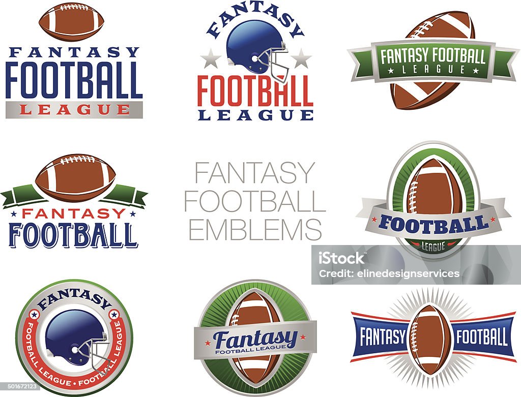 Fantasy Football Emblem ilustracje wektorowe - Grafika wektorowa royalty-free (Futbol amerykański)