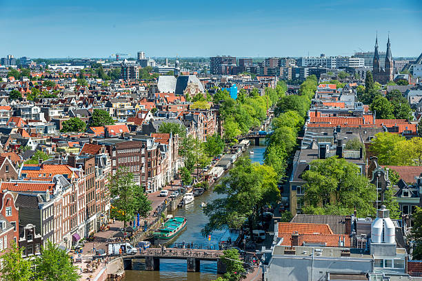 istock Amsterdam city view from Westerkerk, Holland, Netherlands. 501673904