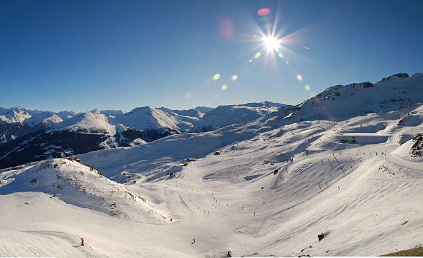 istock winter panorama with Skislopes at the austian alps 501674330