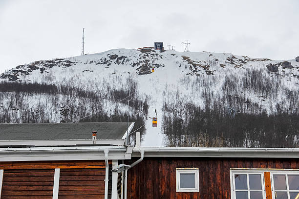 View on Fjellheisen in Tromso stock photo