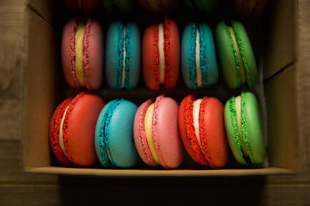 istock Box of macaroons on the table 501676644
