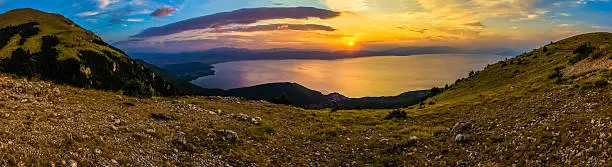 Beautiful Sunset on Ohrid Lake.
