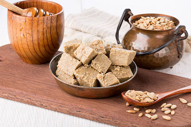 istock Homemade sunflower halva. Oriental sweets. 501680606