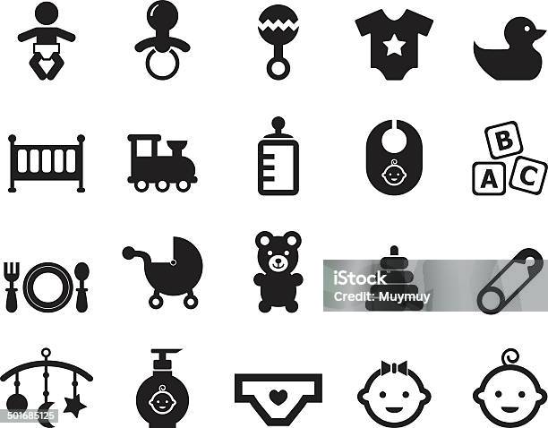 Baby Icon Stock Illustration - Download Image Now - Bear, Bed - Furniture, Boys