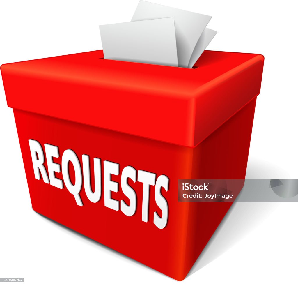 Request Box Design Requests Word On The Red Box Stock Illustration - Download Image Now ...