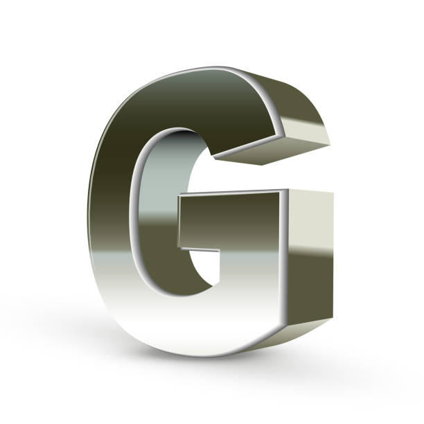 3 d 실버 제강 알파벳 g - alphabet white background letter g three dimensional shape stock illustrations