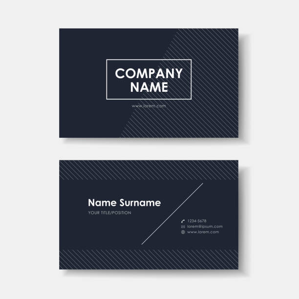 vector business card design of black minimalistic vector abstract creative business card design template of black minimalistic visit card stock illustrations