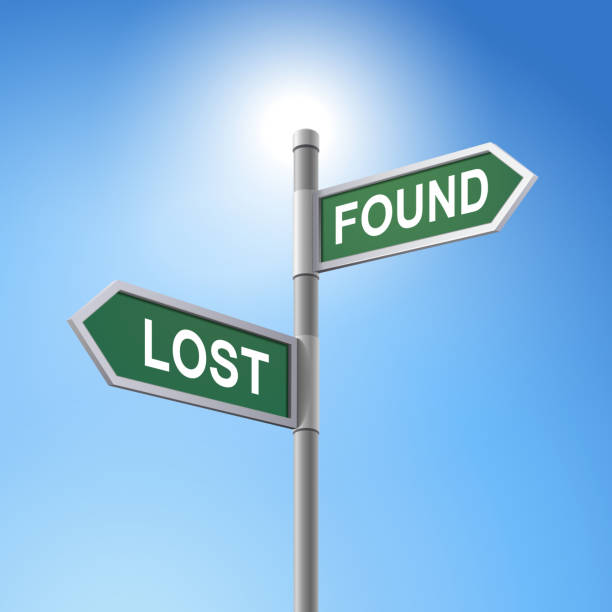 3d Road Sign Saying Lost And Found Stock Illustration - Download Image Now  - Lost Property Office, Road Sign, Sign - iStock