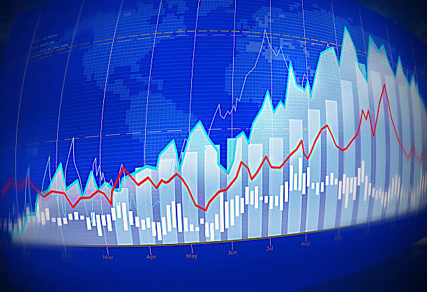 istock Stock trading chart with world map in the background 501691147