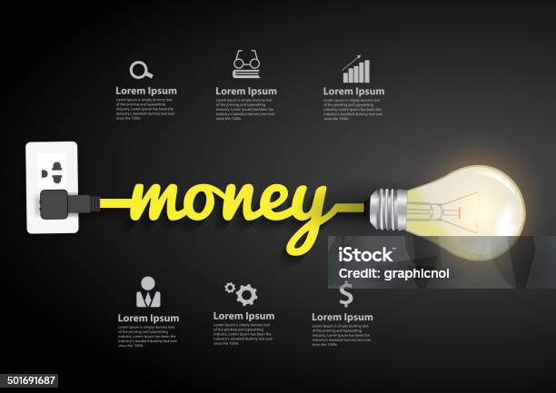 Money Concept Creative Light Bulb Idea Stock Illustration - Download Image Now - Banking, Business, Business Finance and Industry