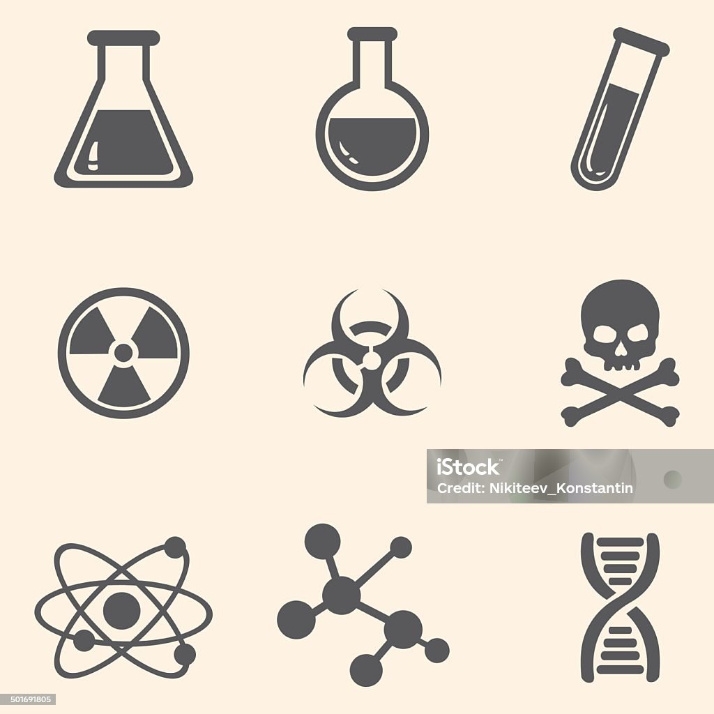 Vector Set of Chemistry Icons. Chemistry stock vector