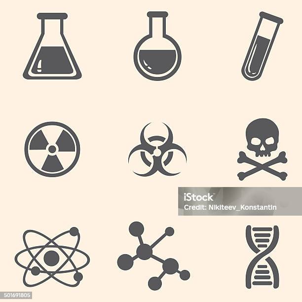 Vector Set Of Chemistry Icons Stock Illustration - Download Image Now - Chemistry, Chemistry Class, Beaker