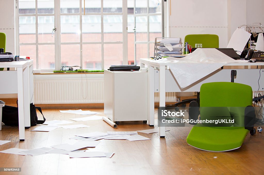 Close up view of ransacked Büro - Lizenzfrei Einbruch Stock-Foto