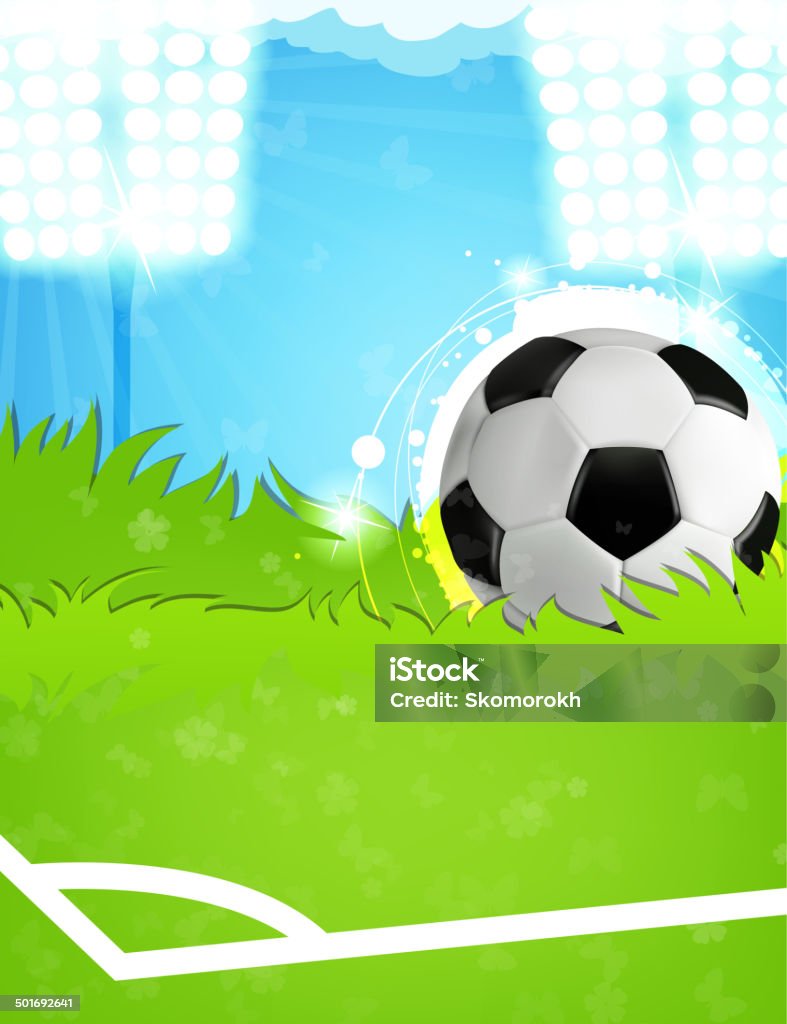 Balle sur le terrain de football - clipart vectoriel de Abstrait libre de droits