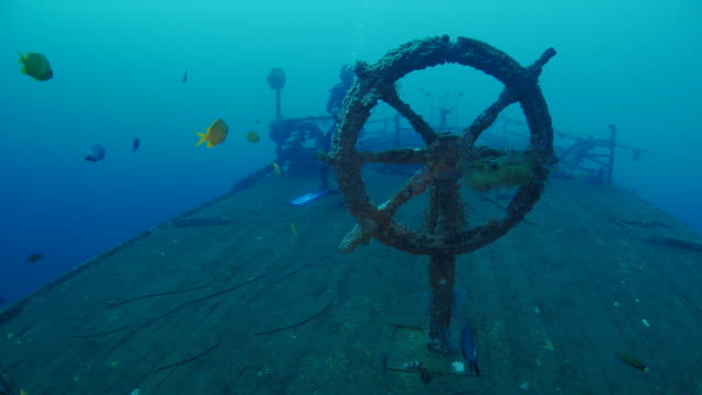 Ship's wheel of the Boga Shipwreck, Kubu (Northern Bali) (4K)