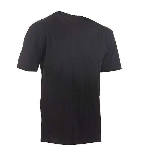 istock black T-shirt on a white background 501700088