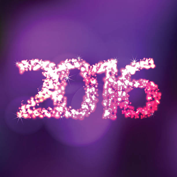 istock Year 2016 at night with firekworks stars purple background 501700560