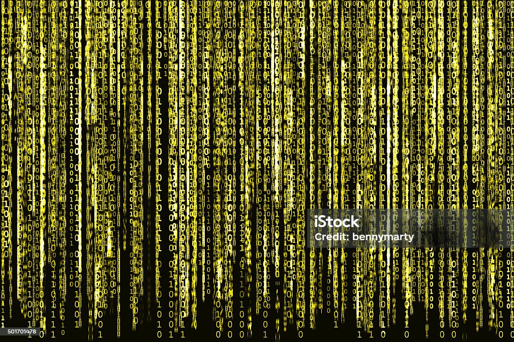 Vector Data Yellow Binary Yellow Binary Code Stock Photo - Download Image Now - 2015, Backgrounds ...