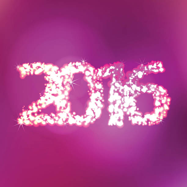 istock Year 2016 at night with firekworks stars purple background 501701702
