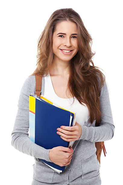 istock Young happy student with books isolated. 501703544