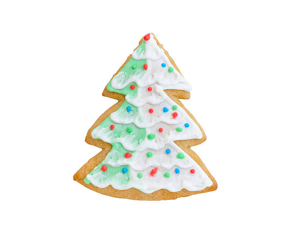 istock christmas cookie tree with snow isolated on white 501705644