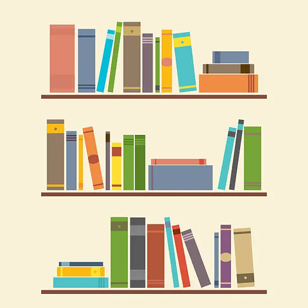 Vector illustration of Bookshelf Graphic