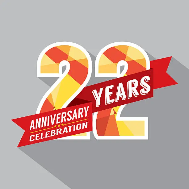 Vector illustration of 22nd Years Anniversary Celebration Design