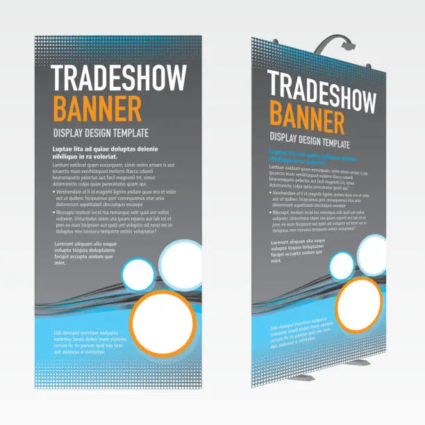 Vector illustration of Tradeshow banner set gray and blue template design