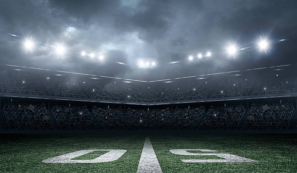 アメリカのサッカースタジアム - stadium american football stadium football field bleachers ストックフォトと画像