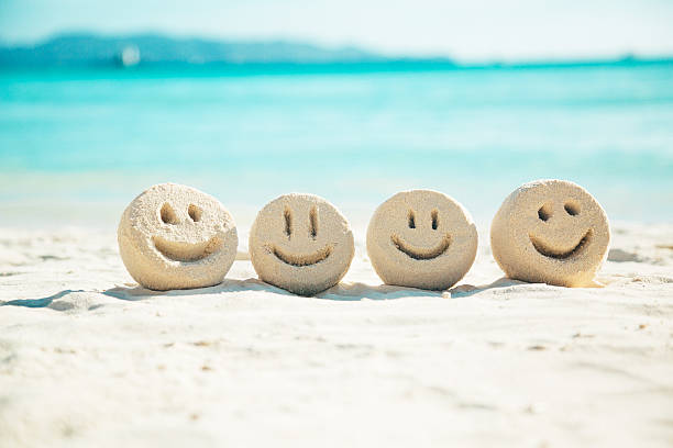Sand smileys Smileys made of sand. Image taken on the Boracay island, Philippines boracay photos stock pictures, royalty-free photos & images