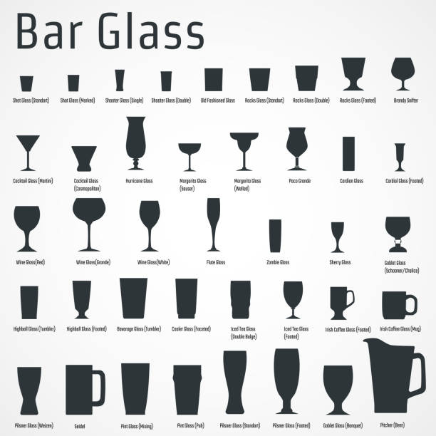 бар стекло icon - infographic part of symbol cocktail stock illustrations